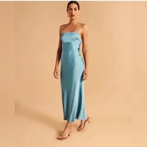 Satin Cowl Back Slip Maxi Dress